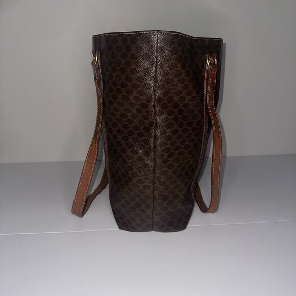 Authentic Celine Macadam Monogram Canvas Tote Bag with Leather Straps shoulder - Picture 5 of 16